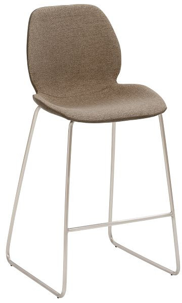 Mayer Sitzmöbel tabouret de comptoir mySOLO, housse d'assise cuir synthétique PU vintage boue/sable chiné, piètement luge acier inoxydable, 1176_K4_528