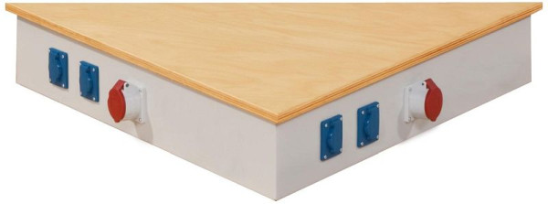 ANKE énergie fixation côté longueur 1070 mm; 170 mm de haut; Etabli groupe 3-Eck; par côté: prise 1xCEE avec couvercle; 2x prise Schuko avec couvercle, 900.063