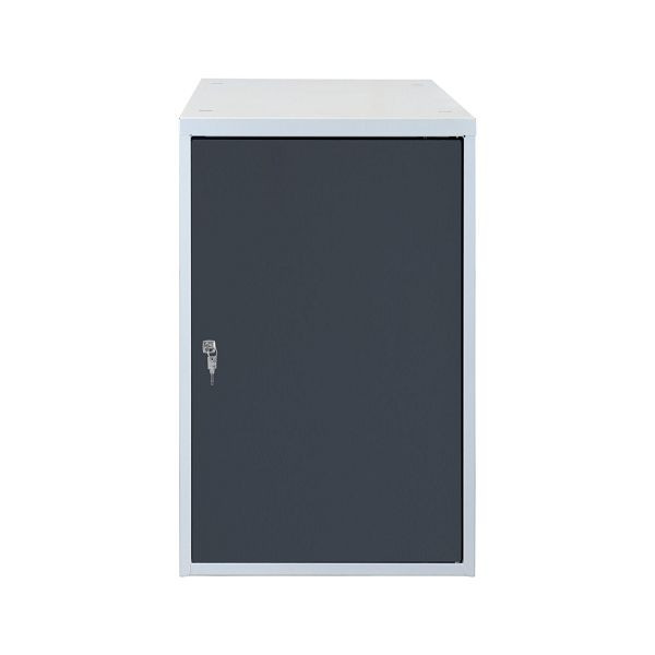 Armoire ADB en tôle d'acier servant de base pour un établi, une étagère, couleur du corps : gris, RAL 7035, couleur de la porte : gris, RAL 5012, dimensions HxLxP : 800x530x700 mm, 41940