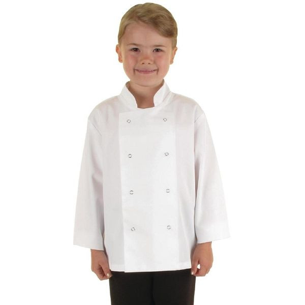 Whites « s veste de chef des enfants à manches longues, S blanc, B124