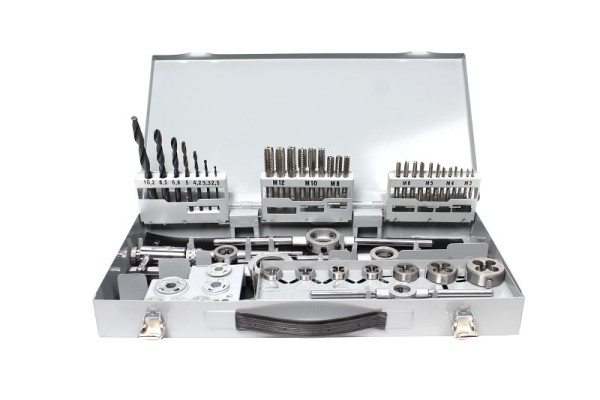 Assortiment de filetage GSR 52 pièces filetage métrique M3 - M12 avec guides de matrice, 08331070
