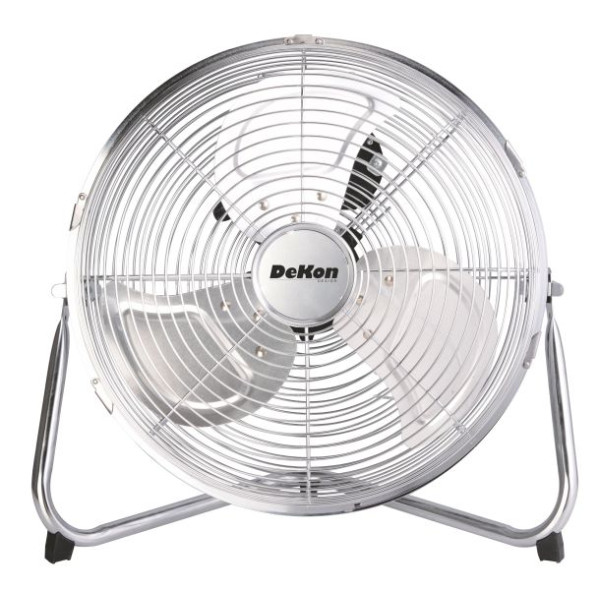 Ventilateur de sol DeKon, chrome, 30 cm (12 pouces), W 130
