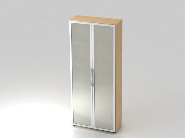 Vitrine Hammerbacher 5OH 34, poignée arquée profondeur 6 cm érable, 80x34,9x188 cm (LxPxH), V4200/3/S/BM