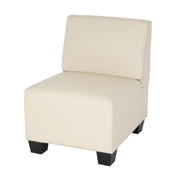Fauteuil modulable Mendler sans accoudoirs, partie centrale Lyon, simili cuir, crème, 21690