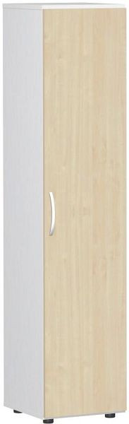 geramöbel armoire à double porte avec pieds, poignée gauche ou droite, amortisseur de porte inclus, non verrouillable, 400x420x1808, érable/blanc, S-345100-AW