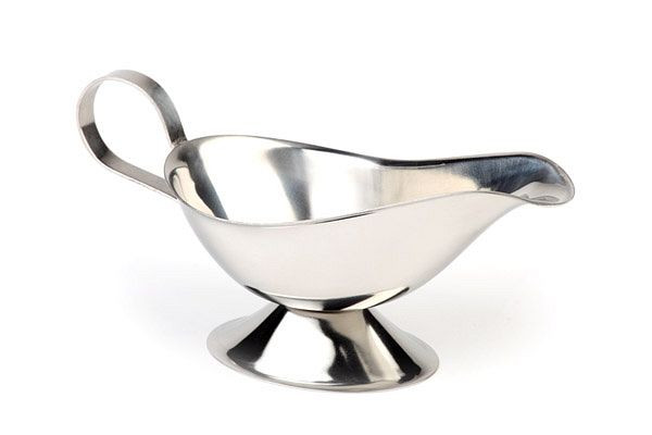 Saucière APS, 14 x 6 cm, hauteur : 7 cm, acier inoxydable, poli, capacité : 0,1 litre, 40200