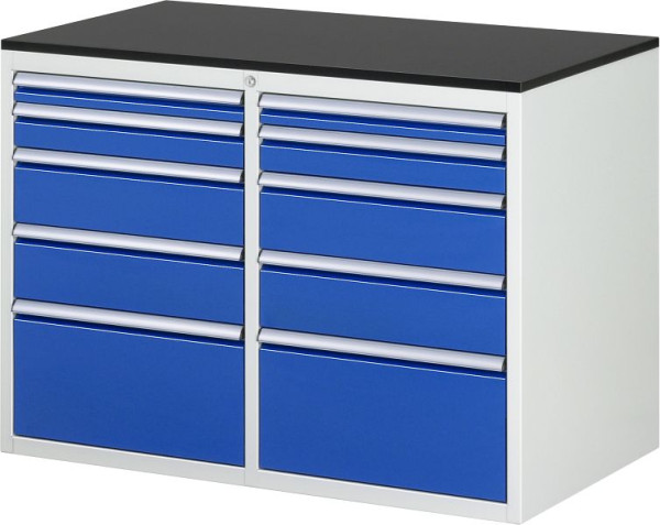 Armoire à tiroirs RAU 7000, L1145xP650xH820mm, gauche : H60, H90, 2x150, H270mm, droite : H60, H90, 2x150, H270mm, revêtement en mélamine, 03-LL5.2.2AM.11