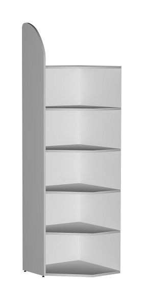 Kerkmann panneau d'angle DANTE 2250 mm avec paroi arrière, 6 étagères d'angle, gris clair, 50985411