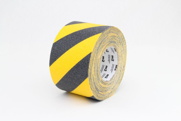 m2 revêtement antidérapant marquage d'avertissement noir/jaune rouleau 100mmx18,3m, M1WR100183