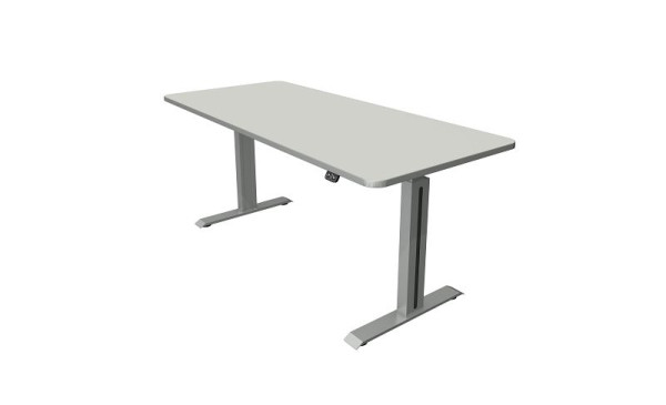 Kerkmann table debout/assise L 1800 x P 800 mm, argent, réglable en hauteur électriquement de 740 à 1230 mm, gris clair/argent, 10176211
