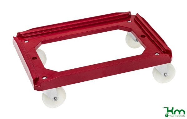 Chariot Kongamek 610 x 410 x 180 mm, Bordeaux, 4 roulettes, KM686