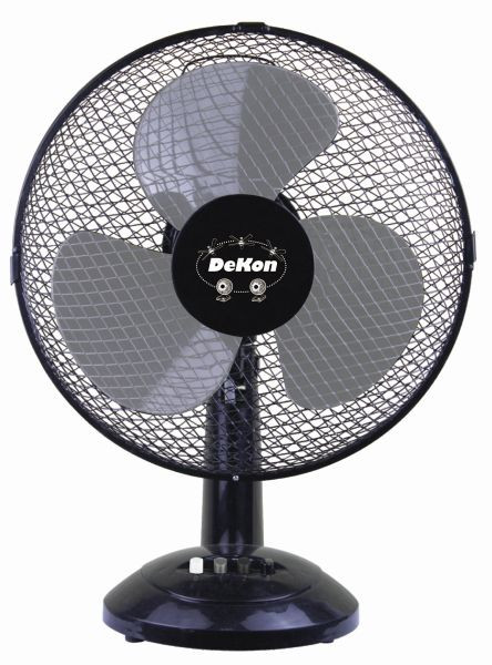 Ventilateur de table DeKon Stratos, noir, environ 29 cm, B 306