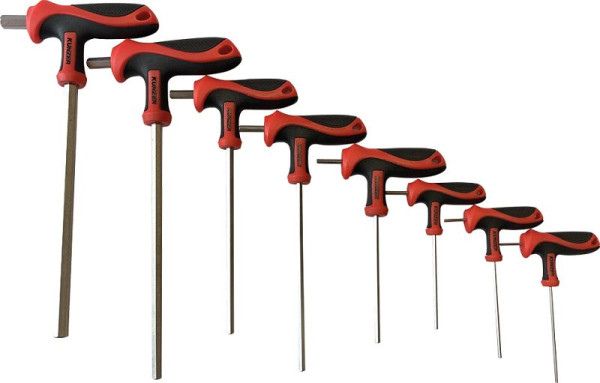 Kunzer jeu de tournevis à poignée en T, à six pans creux, 8 pièces, 7TGSI08