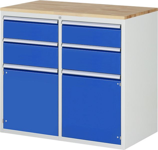 Armoire à tiroirs RAU 7000, 1145x650x1035mm, gauche : 1x180, 1x210 mm, porte battante 1x540 mm, droite : 1x180, 1x210 mm, porte battante 1x540 mm, 13-LL7.1.1AB.11