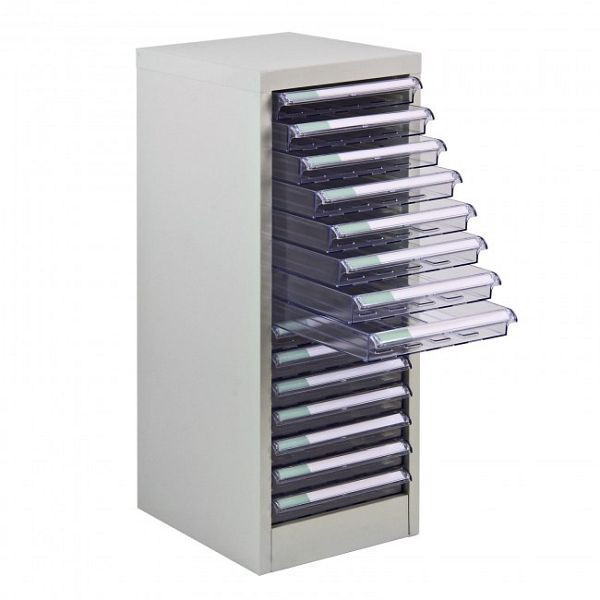 Boîte à tiroirs ADB SC15, dimensions extérieures du corps en métal (L x P x H) : 28 x 35 x 74,5 cm, couleur : gris clair, revêtement par poudre (RAL 7035), 40609