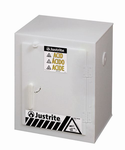 Armoires à acide en polyéthylène de comptoir solide Justrite 24004-CT, JCB24004WH