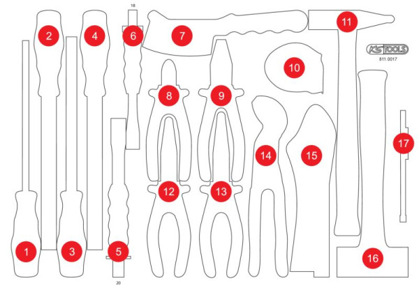 KS Tools Insert en mousse vide pour 811.0017, 811.0017-97