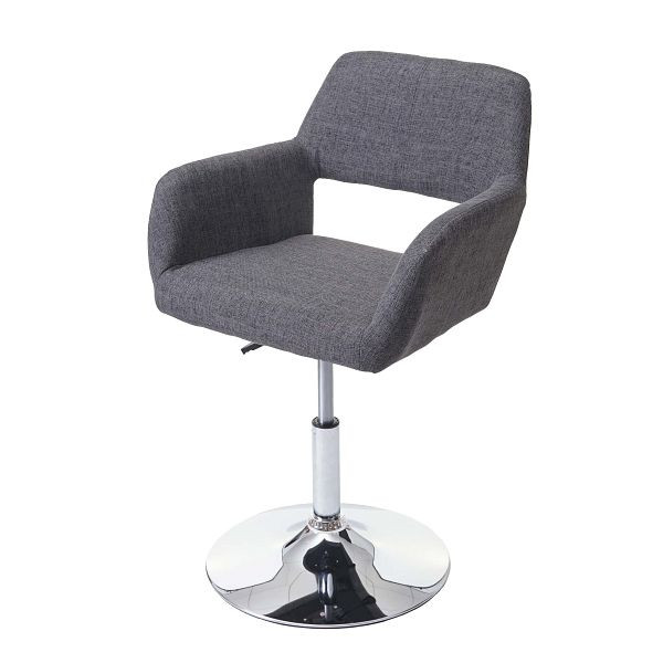 Chaise de salle à manger Mendler HWC-A50 III, chaise chaise de cuisine, années 50 rétro, tissu/textile, gris, base chromée, 63938