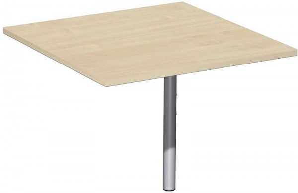 geramöbel plaque de liaison angle plein 90° avec pied d'appui, avec guide-câble, réglable en hauteur, 800x800x680-820, érable/argent, N-657008-AS