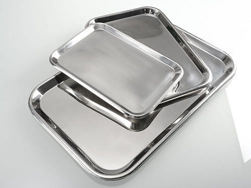 Plateau DENIOS en acier inoxydable, 280 x 180 mm, paquet de 10, 309798