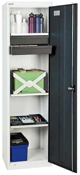 armoire à outils et matériaux blunt TM 3000, RAL 7035/7016, 2 tiroirs (2 x 100 mm), 3 plateaux, 3005171
