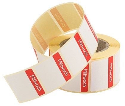 Étiquettes Contacto mercredi rouge, paquet de 500 en rouleau, 4371/053