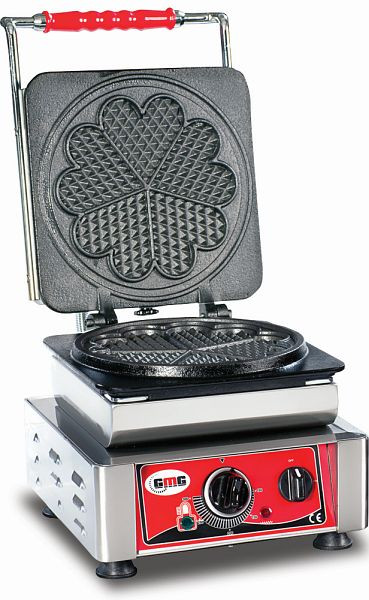 Gaufrier GMG Amore-L, 1x (Ø 21 cm), plaque de cuisson interchangeable, très facile à monter, 50° à 300°C, facile à nettoyer, WE-01L