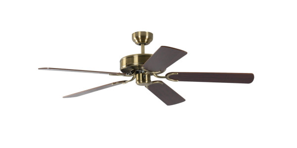 Ventilateur de plafond Pepeo Potkuri laiton antique / noyer 132 cm avec chaînette, 13342012321
