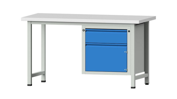 Établis ANKE Établi combiné, modèle 701 E, 1500 x 700 x 840 mm, RAL 7035/5012, KSP 40 mm, 510.502