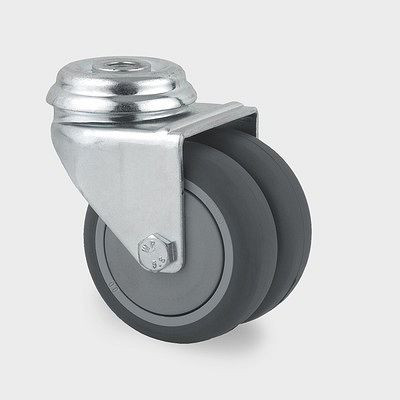 Roulette pivotante TENTE-ROLLEN, roue Ø 75 mm, capacité de charge 100 kg, hauteur 99 mm, A 87 Shore, 2970PJP075P30-10