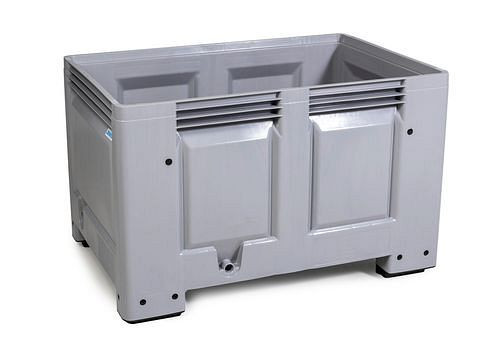 Caisse-palette DENIOS PB 8-F en plastique, avec 4 pieds, volume 535 litres, 117-880