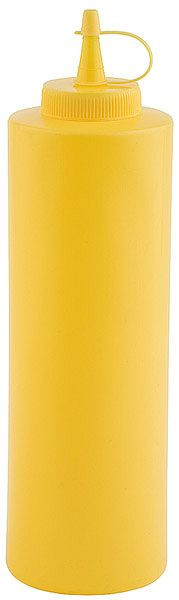 Flacon souple APS, Ø 6,5 cm, hauteur : 25 cm, 0,65 litre, polyéthylène, jaune, avec bouchon à vis, 93155