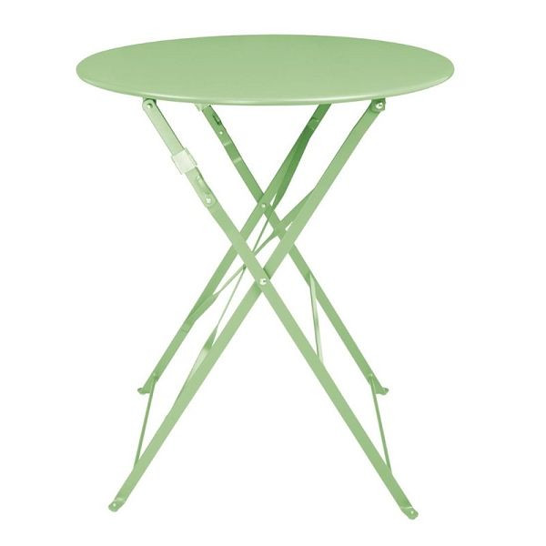 Table pliante en acier Bolero Round Style Pavement Vert clair 595mm, FT272