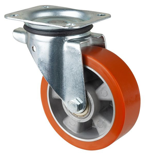 Rouleau de transport BS rollers, largeur de roue 50 mm, roue Ø 150 mm, capacité de charge 450 kg, bande de roulement en polyuréthane moulé, corps de roue en aluminium, roulements à billes, L400.B90.152