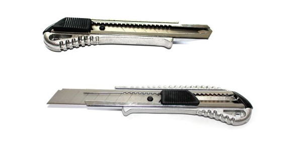 VaGo-Tools couteau à tapis en aluminium moulé sous pression 18 mm cutter, UE : 24 pièces, MN-1-24_vx