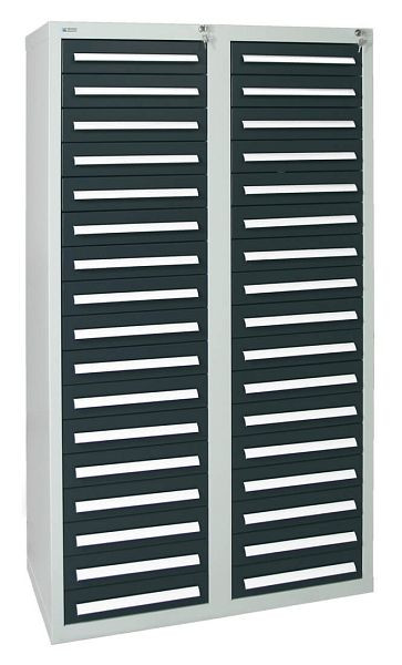 armoire à tiroirs émoussés série T-100/35-4, RAL 7035/7016, 34 tiroirs (34 x100 mm), 8154171