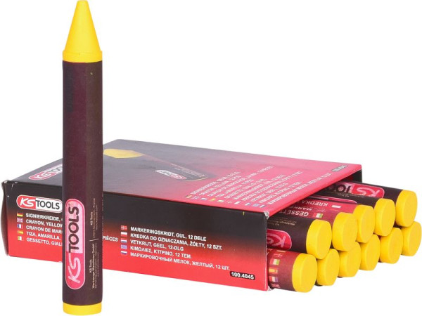 Craie de signature KS Tools, jaune, paquet de 12, 100.4045