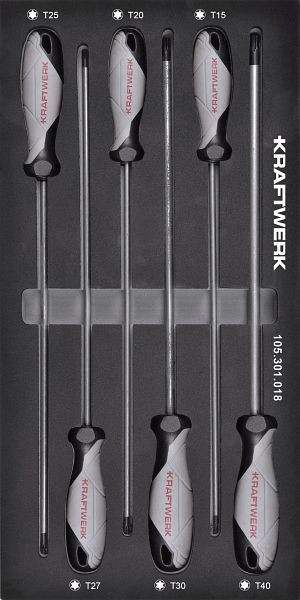 Tournevis longs Kraftwerk BASIC LINE EVA TX 6 pcs. Insert 20x40, 105.301.018