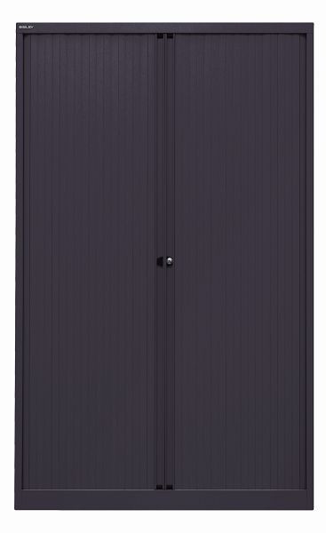 Armoire à volet roulant Bisley EuroTambour, 4 étagères, 5 OH, volet roulant noir, corps noir, ET412194S5633