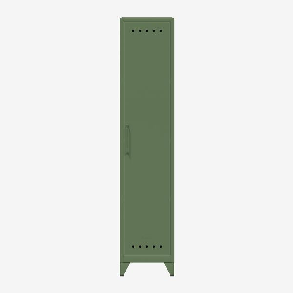Armoire Bisley Fern Locker avec tringle à vêtements et étagère à chapeaux, vert olive (623), FERLOC623