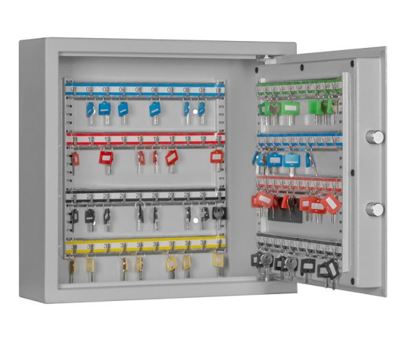 Armoire à clés Eichner avec serrure électronique, capacité pour 80 crochets à clés, 430 x 460 x 130 (HxLxP,mm), couleur : RAL 7035, 9201-00029