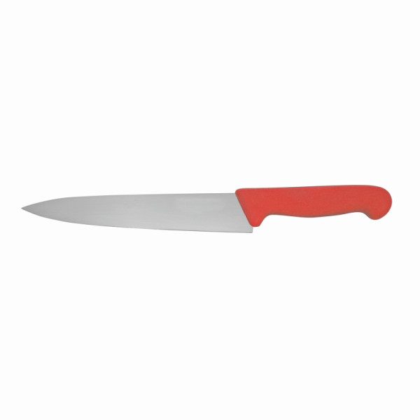 Couteau de chef Schneider, lame étroite, 20 cm, manche rouge, 260835