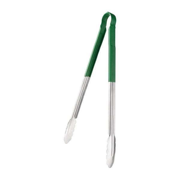 Pince de service Hygiplas code couleur vert 40,5 cm, HC851