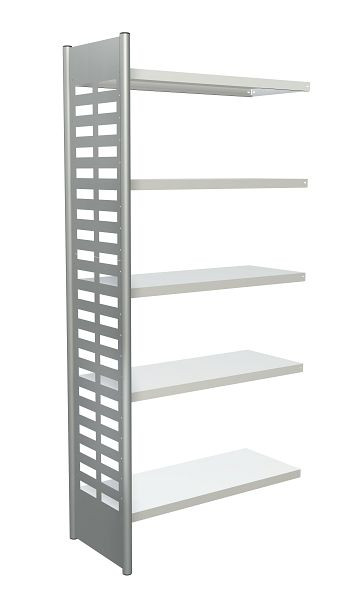 Étagère design Kerkmann M2, L 1000 x P 400 x H 2200 mm, aluminium argent/gris clair, 51583011