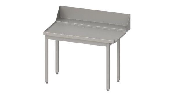 Table d'égouttage Stalgast, guide panier avec pente, sans étagère de base, 1400x750x880mm, montage côté gauche, dosseret : 200mm, soudé, VAL14713LA
