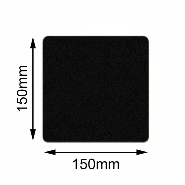 Marqueur de sol Mehlhose Safety carré noir 150x150mm, UE: 10 pièces, KSSQ1V10