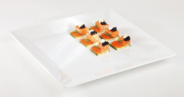 Plateau APS -PURE-, 18 x 18 cm, hauteur : 3 cm, mélamine, blanc, 83418
