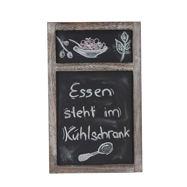 Panneau publicitaire Mendler HWC-C51, tableau noir, 55x34x2cm, bois aspect shabby vintage, marron, 36807