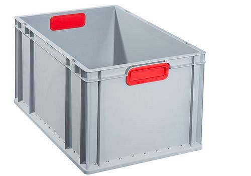 DENIOS Euro bac gerbable classic-line B, poignées encastrées rouges, 600 x 400 x 320, UE : 3 pièces, 265-209