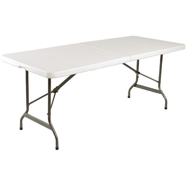Table pliante rectangulaire Bolero blanc 183cm, L001